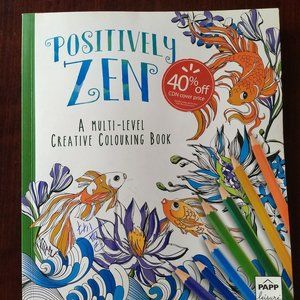 positively zen adult coloring book NWT